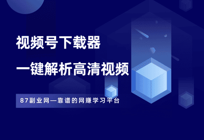 视频号下载工具，一键解析高清无水印视频，永久免费使用！ - 87副业网-87副业网