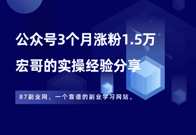 公众号3个月涨粉1.5万！宏哥的实操经验分享，全文3800字！ - 87副业网-87副业网