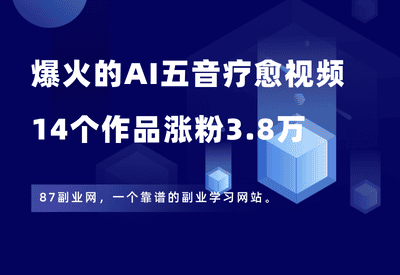 太猛了！全网爆火的五音疗愈视频，14个作品涨粉3.8万，附详细教程+生成器 - 87副业网-87副业网
