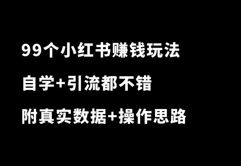 99个小红书虚拟赚钱玩法【引流必备】-87副业网